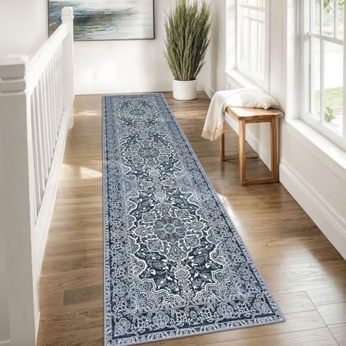 KUTA Vintage Washable Runner Rug, 2x8 Navy Blue Runners for Hallways - Image 4