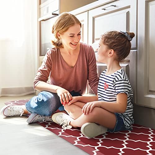 WISELIFE Kitchen Runner Rugs Anti-Fatigue mats, 17.3"x 60", 4/5 Inch, Red - Image 6