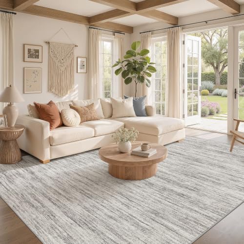 Nakagishi Boho 6x9 Area Rug Living Room Rugs Machine Washable Grey - Image 2