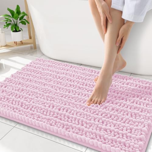 Smiry Bathroom Rugs 34X21, Extra Soft Rubber Backing Chenille Bath Mats by Smiry