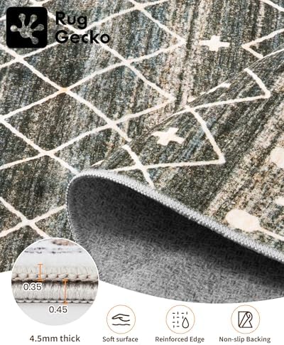 Miukiki 10x12 Area Rugs for Living Room Non Slip Washable Rug Black - Image 3