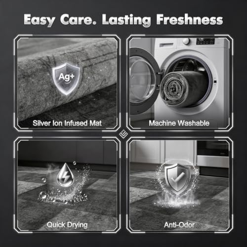 LIANLAM Silver Infused Washable Area Rug for Living Room(8x10,Black) - Image 5