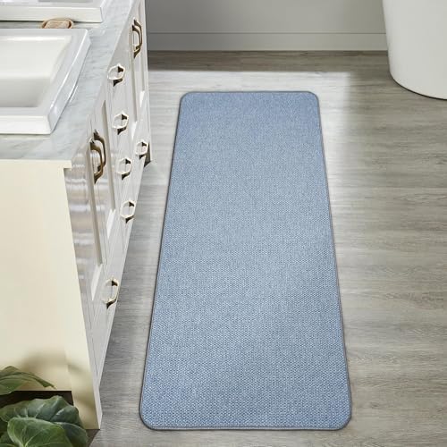 Bosap Bath Mat,Ultra Thin Bathroom Runner Rugs,Large Bath Mats for Bathroom,Quick Dry,Non-Slip,Machine Washable,Low Pile,Bath Rug,Shower Outside,Sink,Home Decor Accessories.Blue,1'9"x3'11"（21x47inch） - Image 6