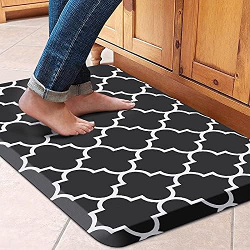 WISELIFE Kitchen Mats and Rugs Cushioned Anti-Fatigue, 17.3"x 28", Black by WiseLife