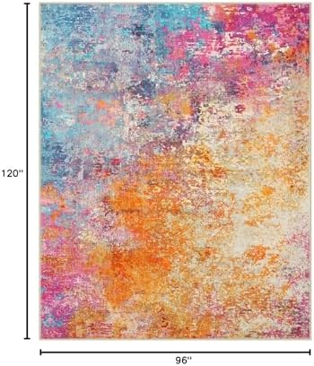 Lahome Modern Abstract Washable Living Room Rug, Colorful 8x10 Area Rugs for Bedroom Girls Kids Non Slip Low Pile, Large Soft Indoor Accent Carpet for Dining Room Table Home Decor - Image 2