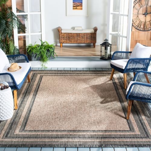 SAFAVIEH Courtyard Outdoor Area Rug 10'x14', Natural & Black CY8475-37312 by Unknown