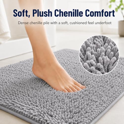 RUN HELIX 3 Piece Bathroom Rug Set Non Slip 3 Piece Bath Rug Set Ultra Soft Bath Rug,Absorbent Shaggy Bath Mat,Perfect Plush Bathroom Mats Sets with U-Shaped Toilet Mat - Image 6
