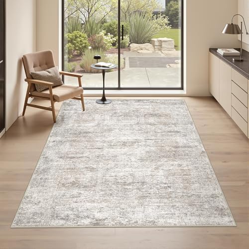 3x5 Rug for Entryway,Washable Area Rug,Taupe - Image 3