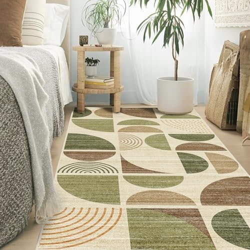 MUJOO 3x5 Rug Washable,Boho Area Rugs Small Non Slip Modern Abstract - Image 2
