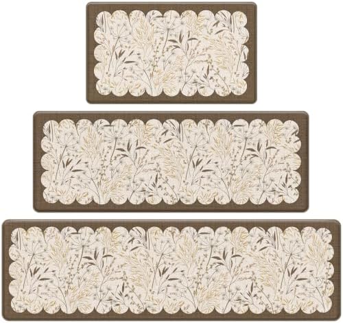 3PCS Vintage Anti-Fatigue Kitchen Mats, Non-Slip Waterproof Rugs for Floor by Unknown