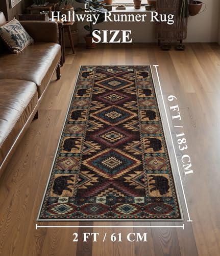 YIHOUSE Washable Western Cabin Runner Rug 2x6 Hallway - Image 2