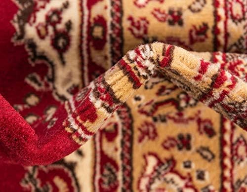 Unique Loom Reza Collection Traditional Persian Style Area Rug, 8' 0" x 8' 0", Burgundy/Ivory - Image 6