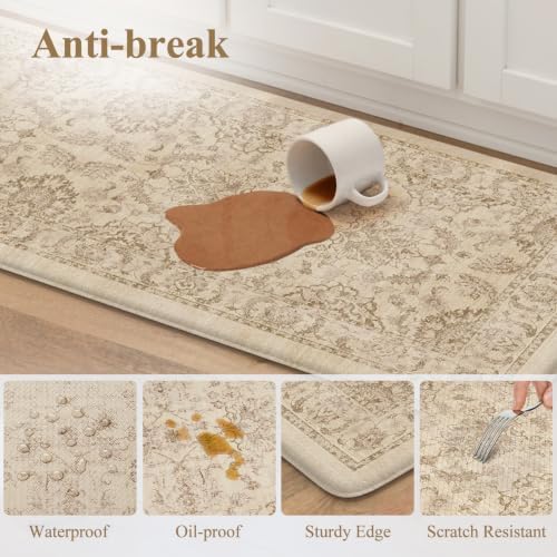 KIMODE Anti Fatigue Mats for Kitchen Floor Cushioned Kitchen Rugs Sets of 2 - Image 5