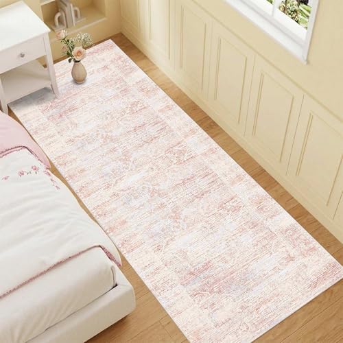 Washable Hallway 2'6"x8' Runner Pink Rug for Kitchen Non Slip - Image 4