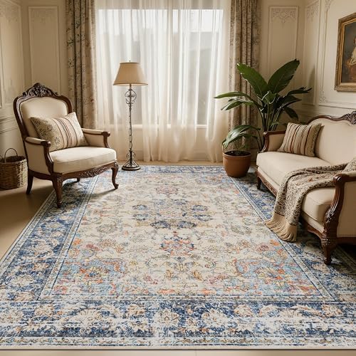 Ruaruarug Washable Area Rug 5×7 for Living Room, Ultra Soft, Navy Brown by Ruaruarug