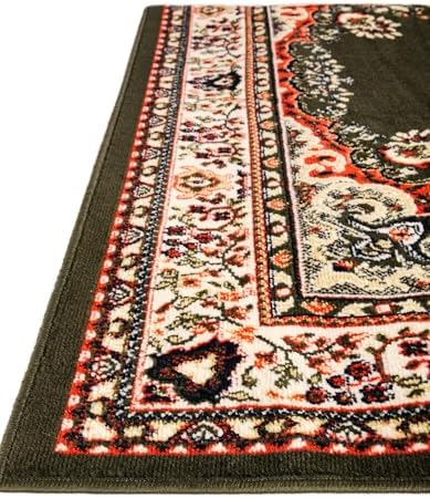 Unique Loom Reza Collection Traditional Persian Style Area Rug, 4 x 6 ft, Olive/Ivory - Image 5