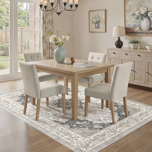 cotiled Vintage Washable Area Rug 6x9 Non Slip Rugs for Living Room Brown - Image 5