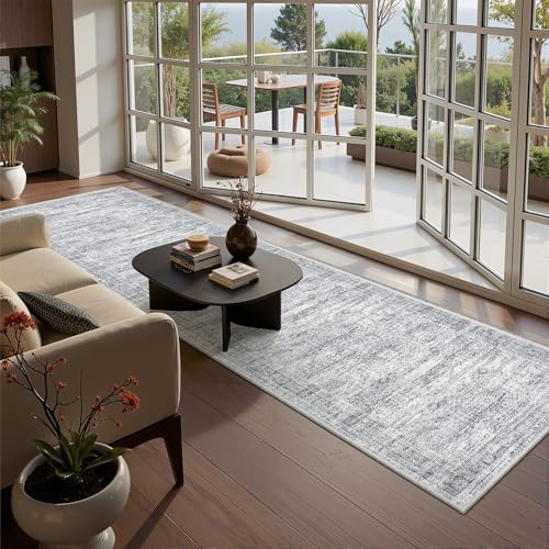 2x10 Runner Rug Non Slip,Washable Hallway Runner Rug,Grey by Restydon