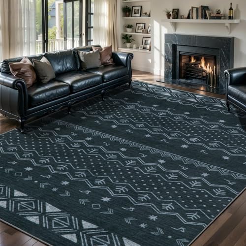 SERISSA 6x9 Washable Non-Slip Boho Area Rug for Living Room by SERISSAHomeDecorCollection