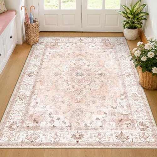 CAPALOCA 3x5 Washable Nursery Girls Low Pile Area Rug Pink by CAPALOCA
