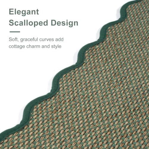 KIMODE Kitchen Rugs and Mats Set of 3 Scalloped Kitchen Runner for Floor - Image 3