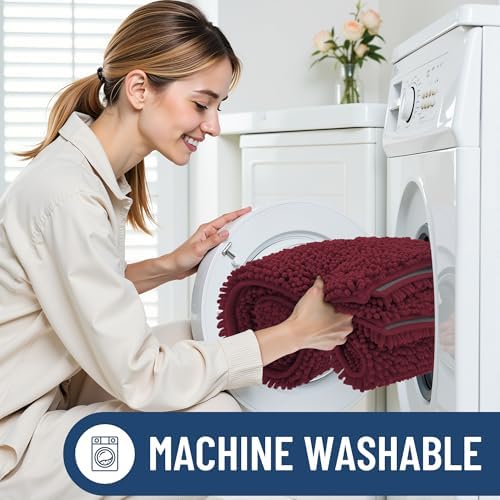 Smiry Bathroom Rugs 34X21, Luxury Chenille Extra Soft Absorbent Bath Mat - Image 6