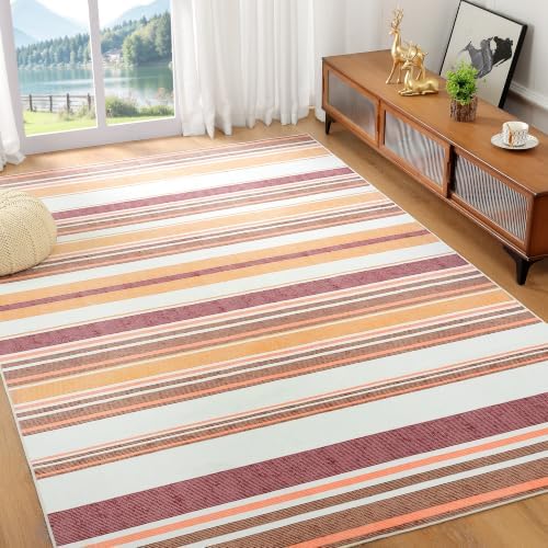Area Rug 4x6 Red Rug Washable Rugs Non Slip Low Pile Small Carpet for Entryway, Bedroom, Kitchen, Classroom, Kids Room, Office, Dorm, Dining Room - Image 4