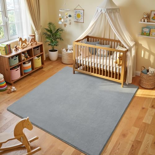 Amearea 6x6 Square Area Rugs for Bedroom Living Room, Grey Memory Foam Rug - Image 2