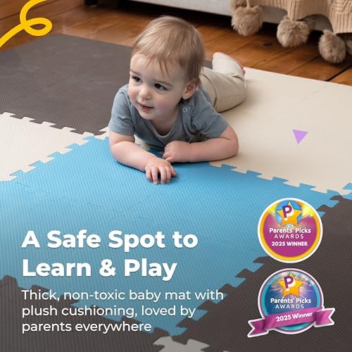 MioTetto Baby Play Mat, Soft Foam Floor Tiles for Kids. Adjustable Interlocking Foam Tiles, Fits with 74x74 Playpen Baby mat for Crawling & Development, Safe & Non-Toxic Playmat for Babies 6-12 Months - Image 4