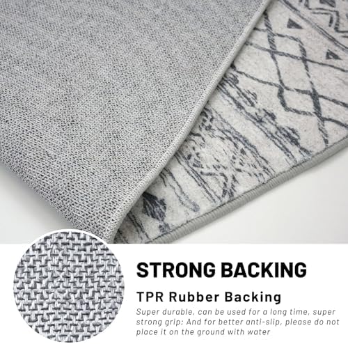 KUTA Extra Long Runners for Hallways 2.6x20ft Washable Grey Boho Runners - Image 6