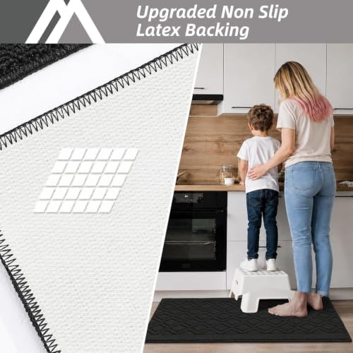 COSY HOMEER Kitchen Rugs Sets of 2 Non-Slip Washable,60x24Inch/35X24Inch - Image 4