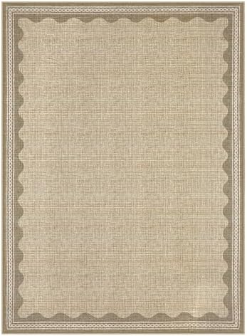 GarveeHome Scalloped Washable Area Rug 6x9 Rugs for Living Room Soft Low-Pile Solid Tan Jute Digital Printing Thin Carpet for Bedroom Dining Nursery Non Slip Mat with Rubber - Image 5