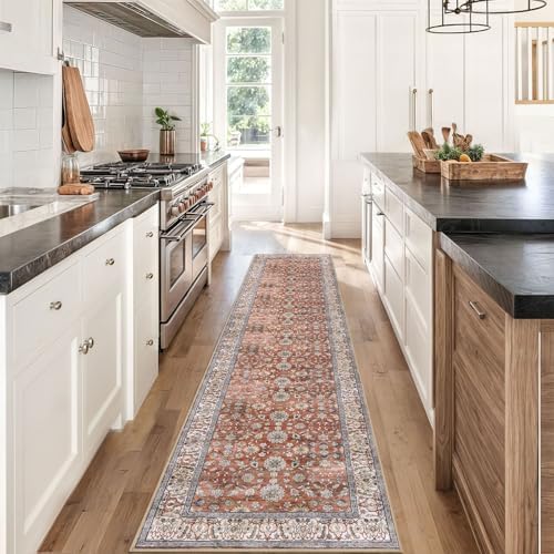 KUTA Vintage Washable Runner Rug 2x8 Red Clay Runners for Hallways - Image 2