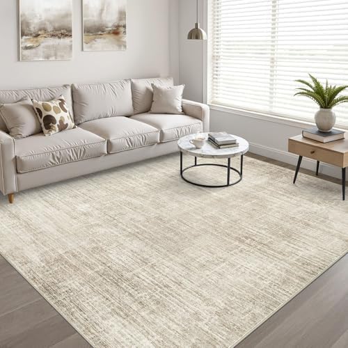 LLOONGRUG 7x10 Area Rug Washable Neutral Modern Rug for Living Room Beige - Image 6