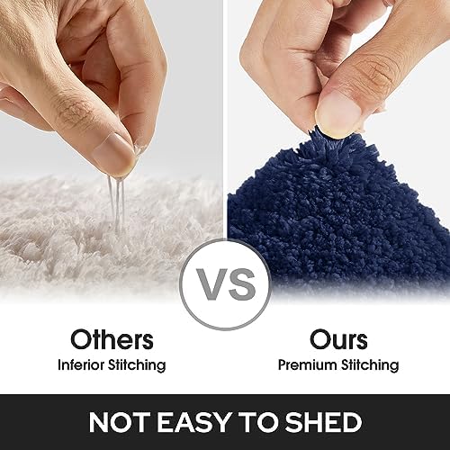 HOMEIDEAS Bathroom Rugs Sets 2 Piece,Soft Non Slip Bath Mat Navy Blue - Image 6