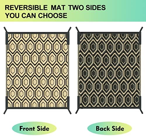 fifame 9x18 Outdoor Rug, Plastic Woven Patio Mat, Waterproof RV Camping Rug - Image 3