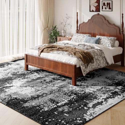 Washable Rug 9x12 Area Rugs for Living Room Bedroom Carpet Black - Image 2