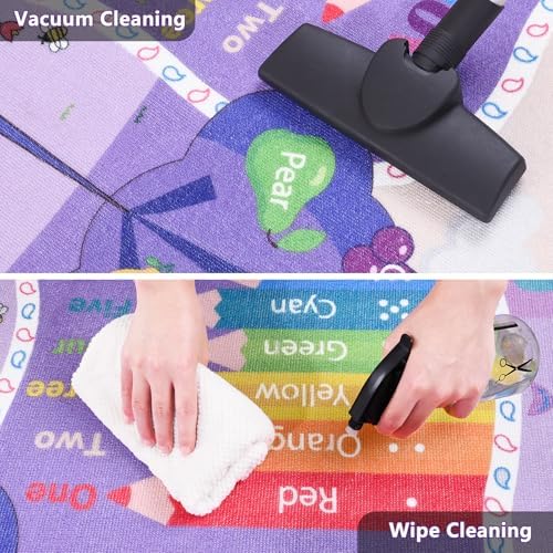 Chicrug 5x7 ABC Kids Rug for Classroom, Washable Non Slip Playroom Play Mat - Image 7