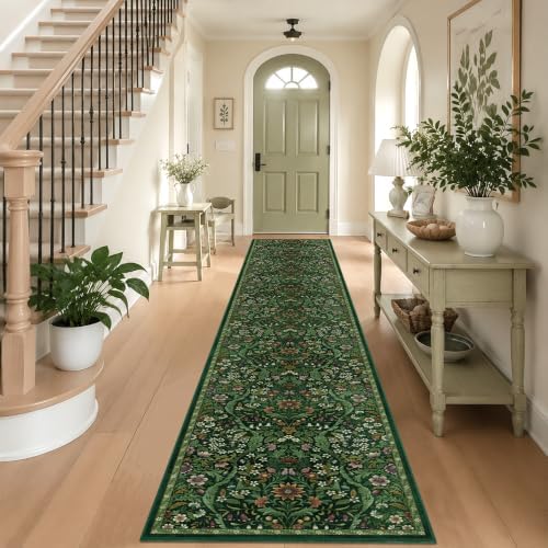 2x12 Floral Runner Rug for Hallway Washable Kitchen Runner Rug by NakedCloud