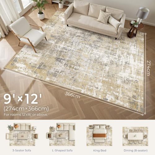 DMOYEST Area Rug Living Room Rugs 9x12 Washable Abstract Carpet - Image 2
