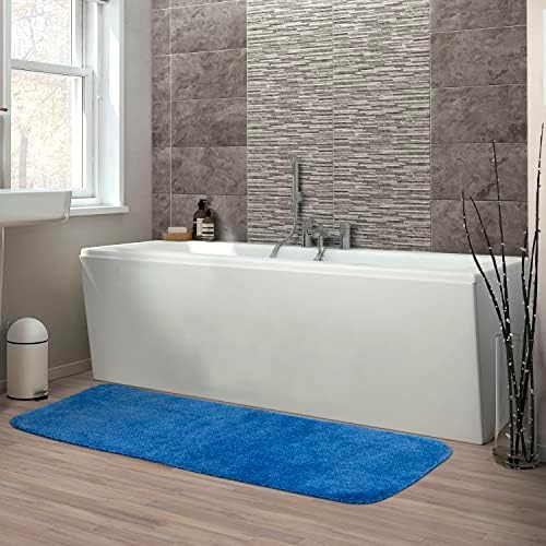Garland Rug Traditional Nylon Washable Electric Blue 22" X 60" Bath Rug - Soft, Absorbent, and Stylish for Your Bathroom - Image 2