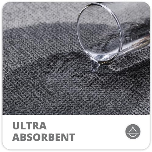Bath Mat,Ultra Thin Bathroom Rugs,Rubber Bath Mats for Bathroom,No Slip Bath Rug,Quick Dry,Machine Washable,Low Pile,Absorbent,Shower Outside,Sink,Home Decor Accessories.Dark Grey,1'8"x2'8"(20x32inch) - Image 3