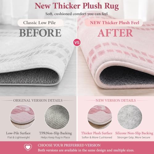 Soft Thick 5x7 Pink Area Rugs for Living Room - Image 3