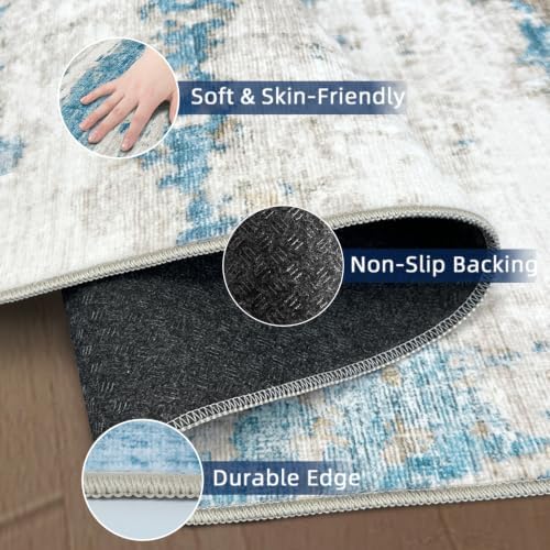 Runners for Hallways 2x8 Kitchen Runner Rugs，Modern Abstract Rug Runners for Entryway，Stain Resistant Washable Runner Rug Non-Slip 8ft Carpet Rug for Bedroom Living Laundry Room - Image 4