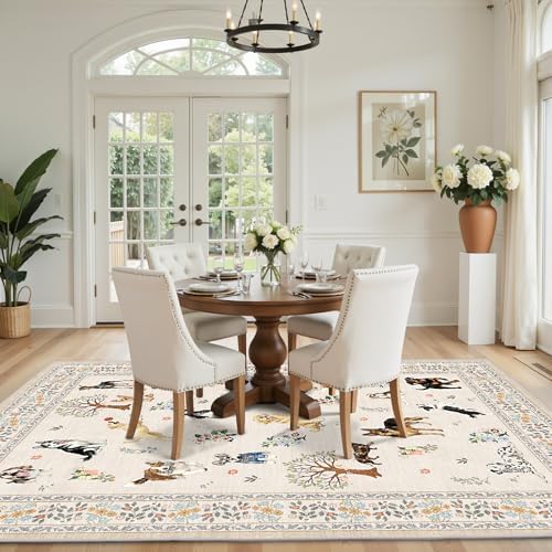 Beige Area Rug 8x10 for Living Room Bedroom - Image 5