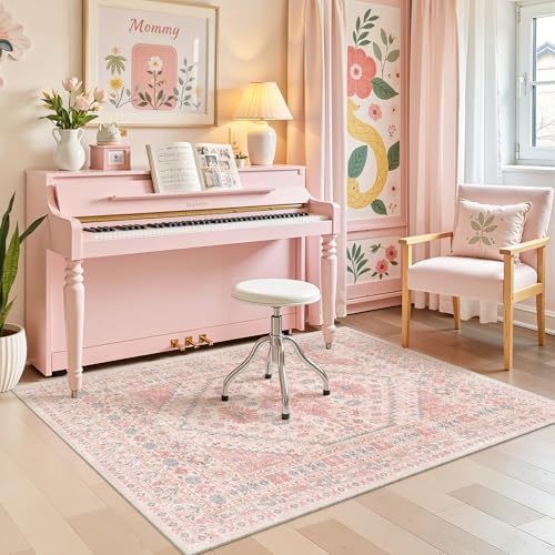 zesthome Pink Rugs for Bedroom-3x5 Rug for Entryway,Girls Room - Image 4