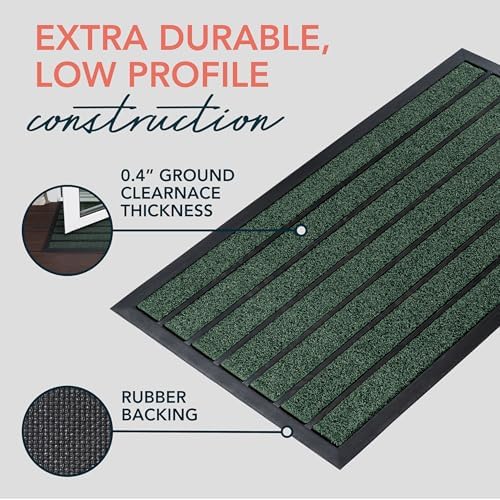 ubdyo Extra Durable Door Mat Outside Entrance (30" x 17", Bright Green) - Image 4
