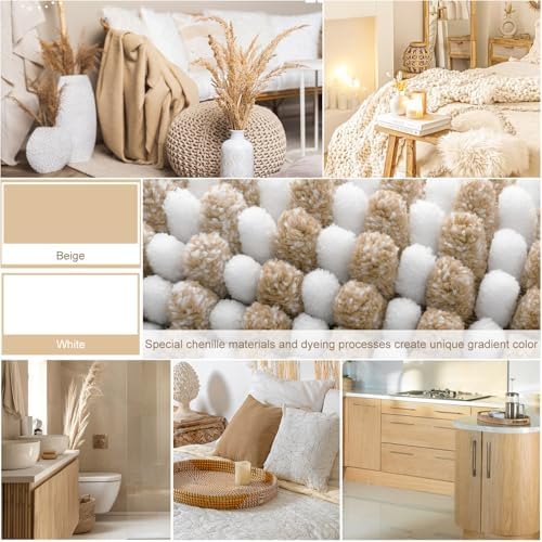 BSICPRO Bathroom Rugs Sets 2 Piece, 32"x20" + U-Shaped 24"x20", Beige - Image 3