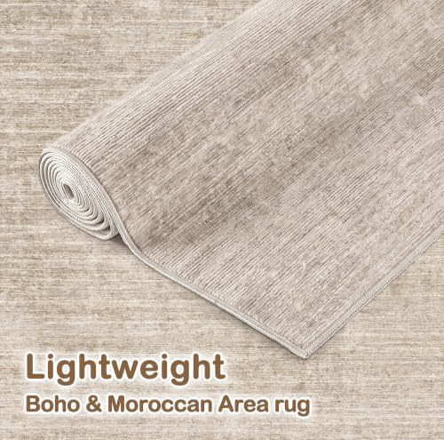 Tortania Area Rug Living Room Rugs - 9x12 Washable Large Soft Neutral Boho Moroccan Bohemian Farmhouse Rug Indoor Floor Carpet for Bedroom Under Dining Table Home Office Decor - Warm Beige - Image 7