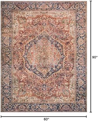Loloi Layla Red/Navy 5'-0" x 7'-6" Area Rug - Image 2